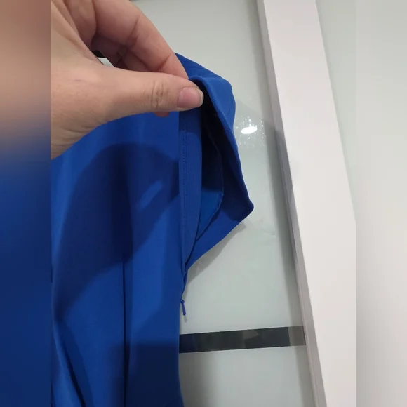 Reiss Victoria capped sleeve midi dress, Blue Royal Color - Picture 8 of 17